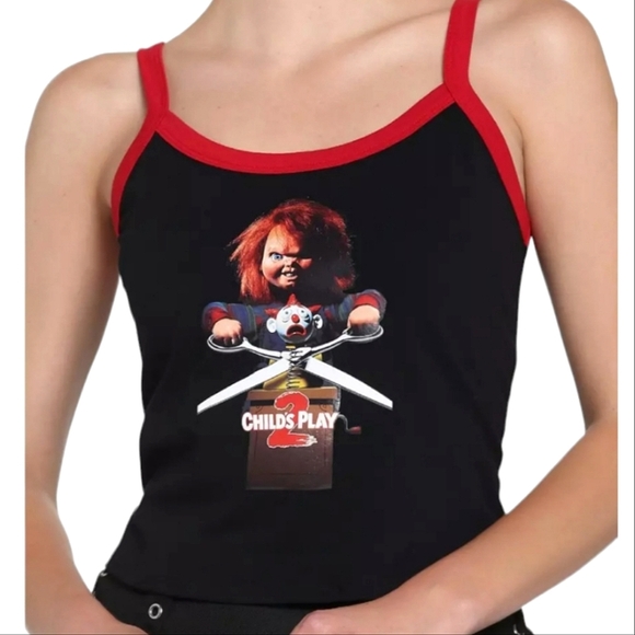 Child's Play 2 - MD Chucky Retro Photo Cropped Girls Cami - Picture 1 of 9